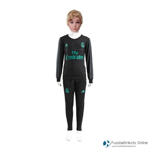 Real Madrid Trainingsanzug Kinder 2017-18 Schwarz Fussballtrikots Günstig